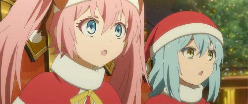 Sinopsis Anime Tensura Nikki : Tensei Shitara Slime Datta Ken Episode 11 sub dan Bahasa Indonesia : Milim dan Rimuru Berpakaian Santa Klaus